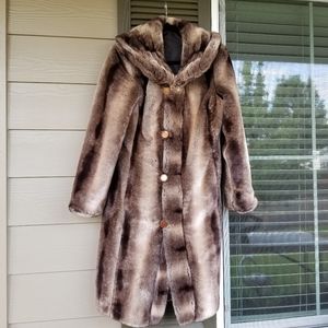 NWOT Vintage Faux Fur Midi Coat